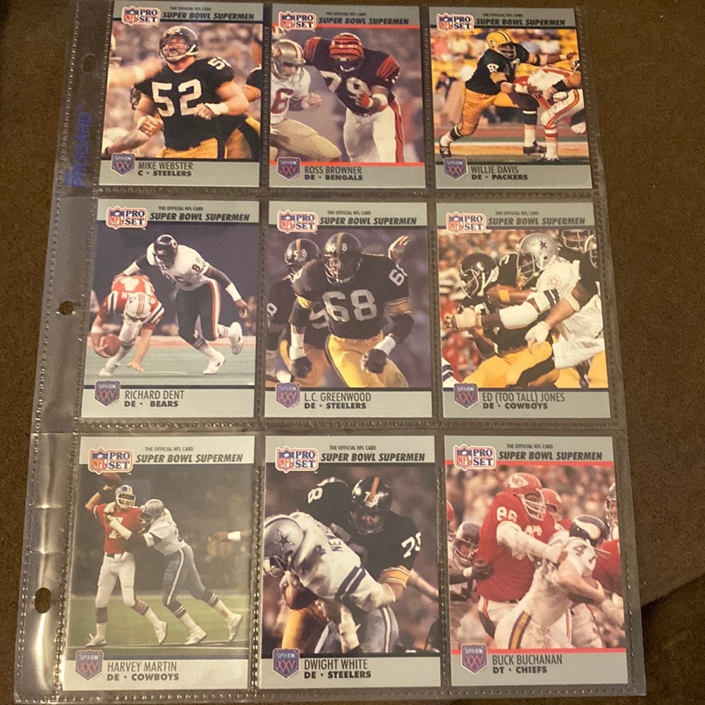 NFL Super Bowl Supermen Football trading card lot pro set